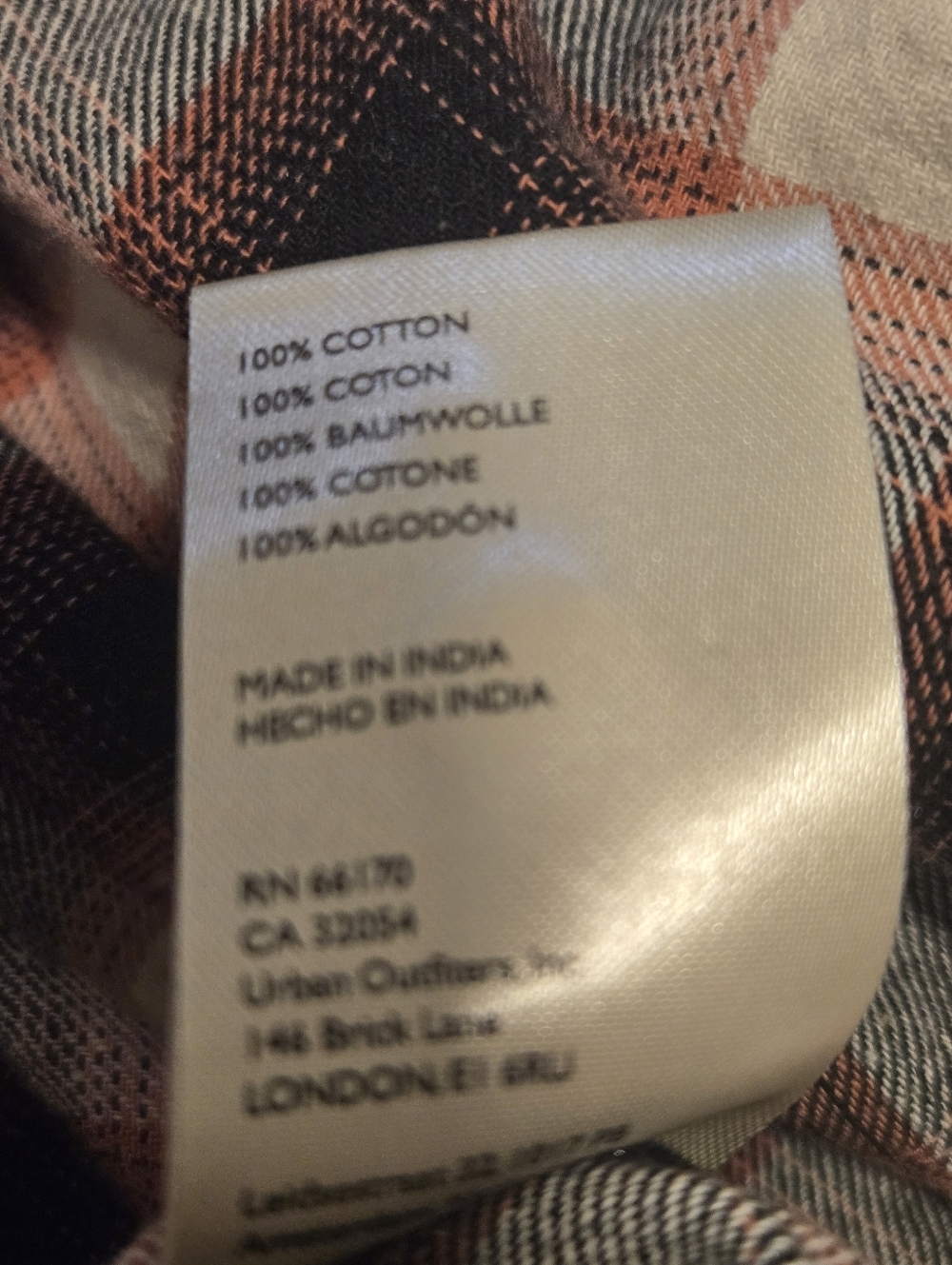 We The Free Wildfire 100% Cotton Mixed Plaid Half Button Long Sleeve Top Small - Picture 6 of 7